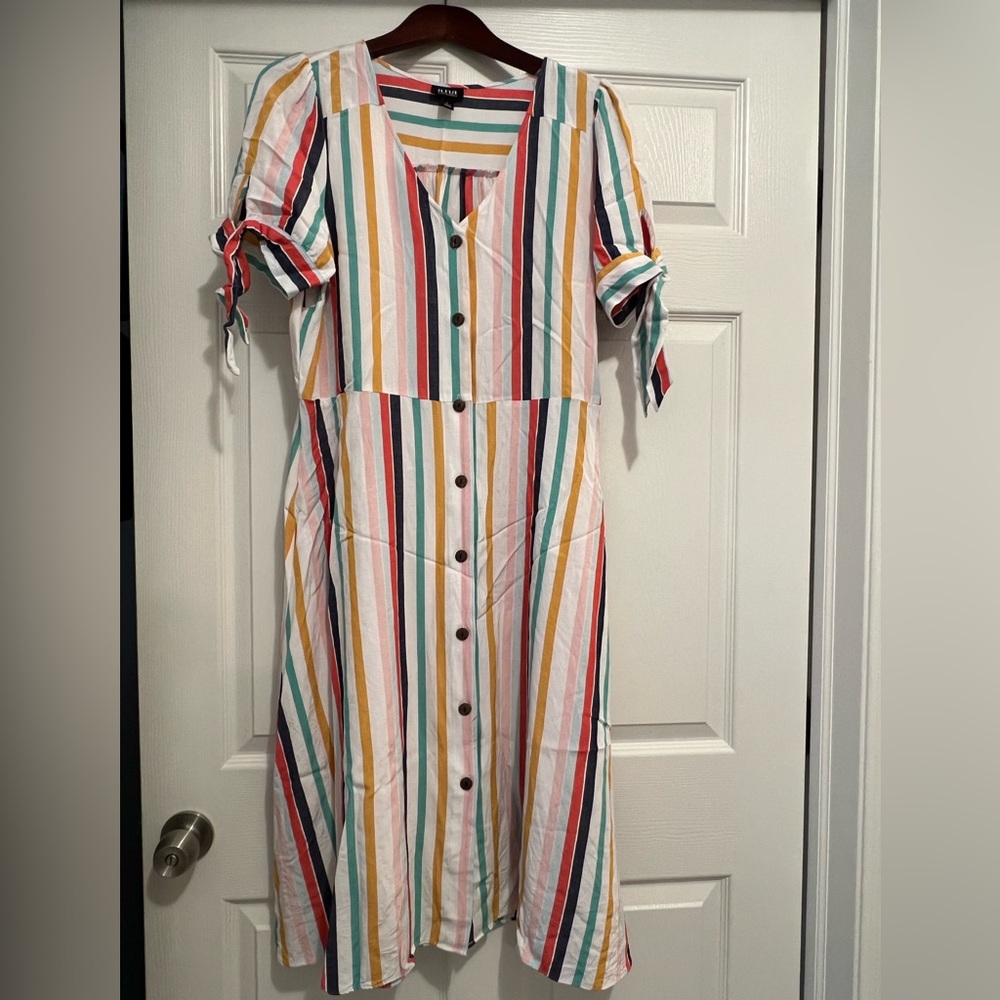 Striped Linen Button-Down Dress